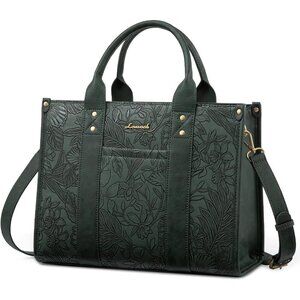 Women Green Imported Faux Leather Satchel Shoulder Crossbody Top Handle Bag